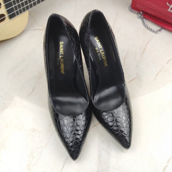 Saint Laurent Ysl Letter Metal Heel Shoes - Picture 5 of 8